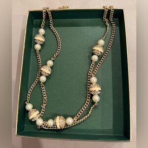 J. Crew Gold and Cream Pearl Necklace
